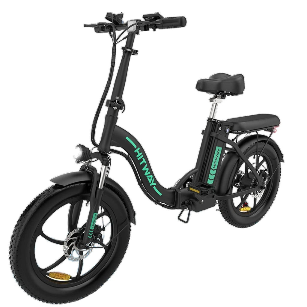 HITWAY Bicicletta Elettrica Pieghevole | 20" Fat Tire | Batteria 36V/11,2 Ah | Motore 250W | Shimano 7 Velocità | Autonomia 35-90km