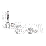 COMPONENTE PIANTONE / INSERIMENTO PIANTONE FOLDABILE_FORCELLA per Monopattino elettrico Argento Active EVO (pezzo n° 1 dell'esploso) Mt distribution