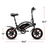 DYU E-bike pieghevole da 14 pollici 250W
