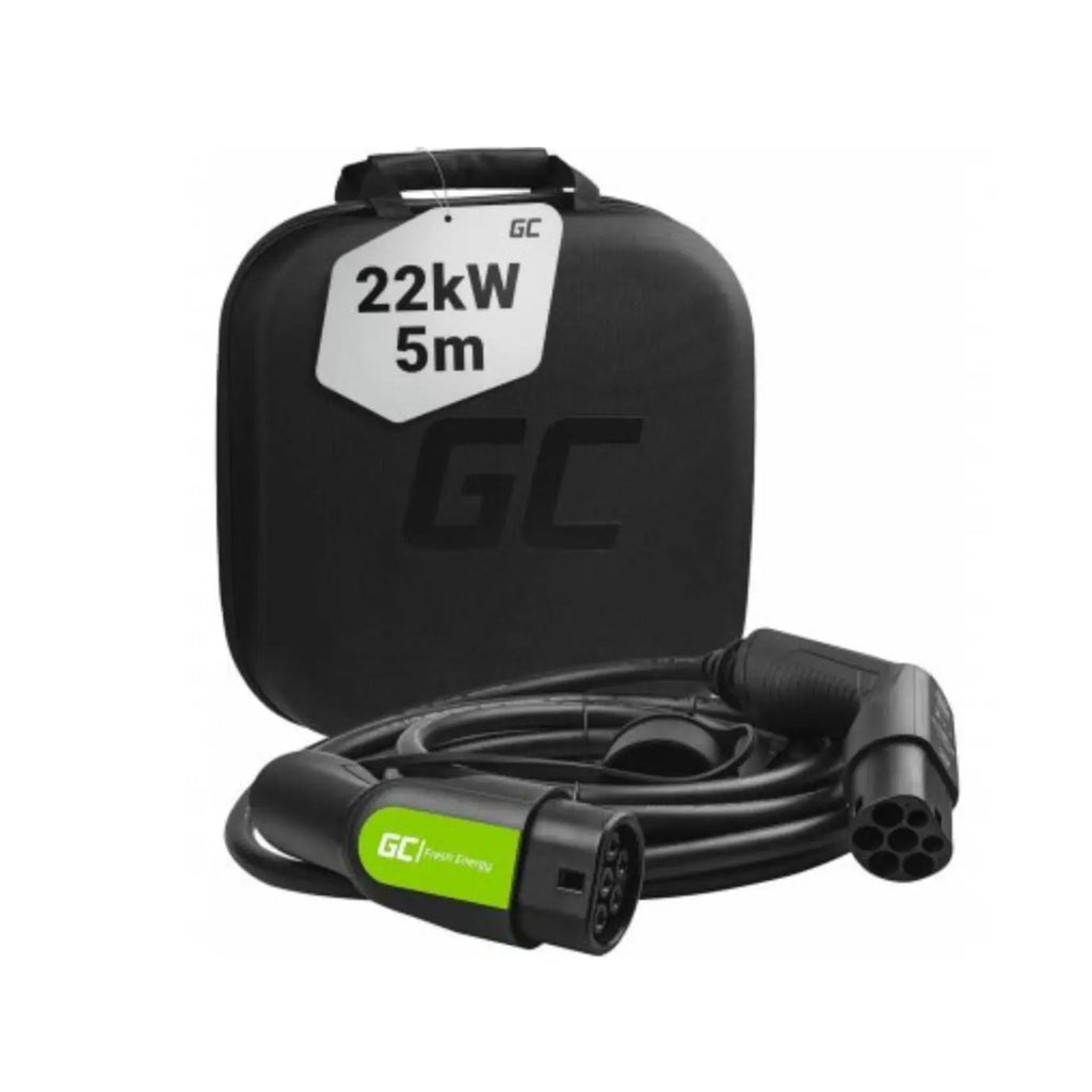 [EV07] Cavo Tipo 2 22kW 32A 5m Trifase per Tesla Model S/3/X/Y, i3, i4, iX, ID.3, ID.4, EV6, E-Tron, IONIQ 5, EQC, ZOE, 500e Green Cell