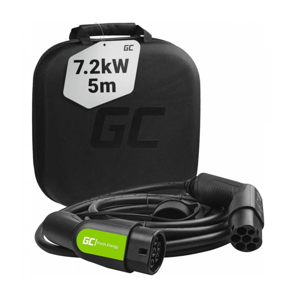 [EV09] Cavo Tipo 2 7.2kW 32A 5m Monofasico per Leaf, e-208, 500e, i3, e-Golf, e-Up!, UX 300e, I-Pace, Citigo iV, Fortwo Green Cell