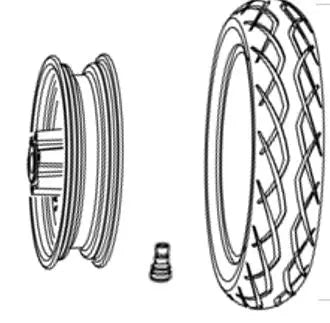 RUOTA Posteriore (CERCHIONE + PNEUMATICO) per monopattino elettrico Ducati Pro 1 evo