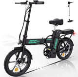 HITWAY bici elettriche e-bike bici da città pieghevoli 8.4h batteria, chilometraggio elettrico può raggiungere 35-70 km, 250 W / 36 V / 8.4Ah batteria, Max.